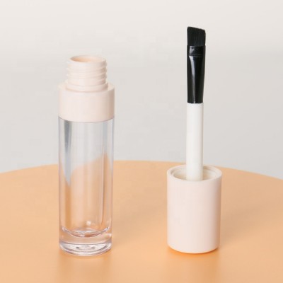 Custom big brush lip gloss container round lipgloss bottle plastic lipgloss tube with brush applicator