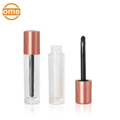 New product  rose gold plastic lip gloss tube empty cosmetic packaging lipgloss tube with brush applicator