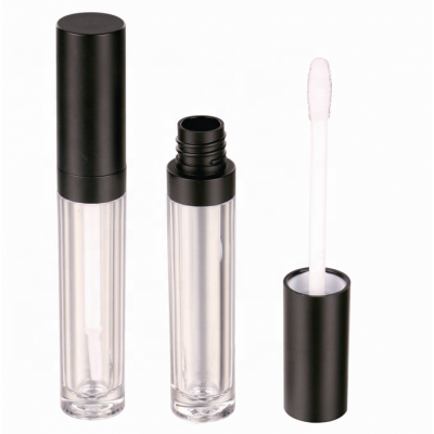 Fashion design plastic lip gloss tube container with brush custom cosmetic packaging  wholesale