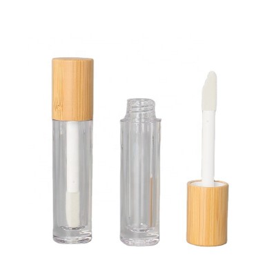 Bamboo lipgloss tube with brush applicator